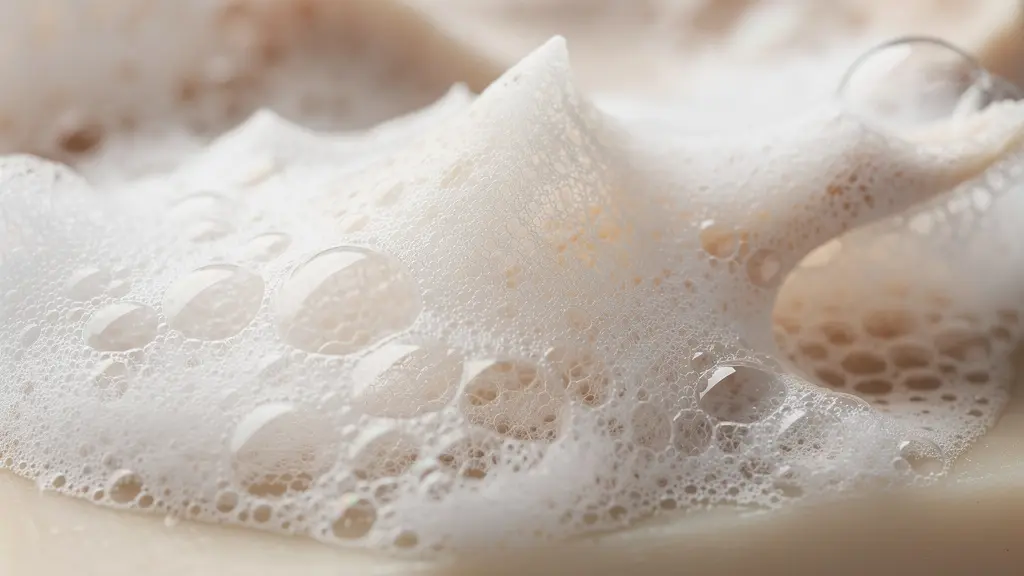 Texture crémeuse d'un savon surgras protecteur pour peaux sensibles