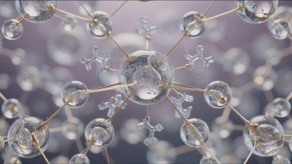 Vue macro de neurones interconnectés avec des molécules de cannabinoïdes dans une représentation artistique du système endocannabinoïde
